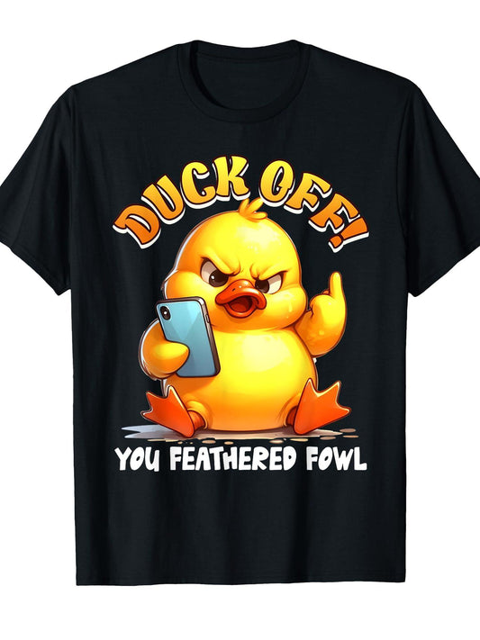 Carnival DUCK OFF YOU FEATHERED FOWL Funny Carnival T-Shirt Carnival 180gsm Cotton Round Neck Short Sleeve Men Casual T-Shirt
