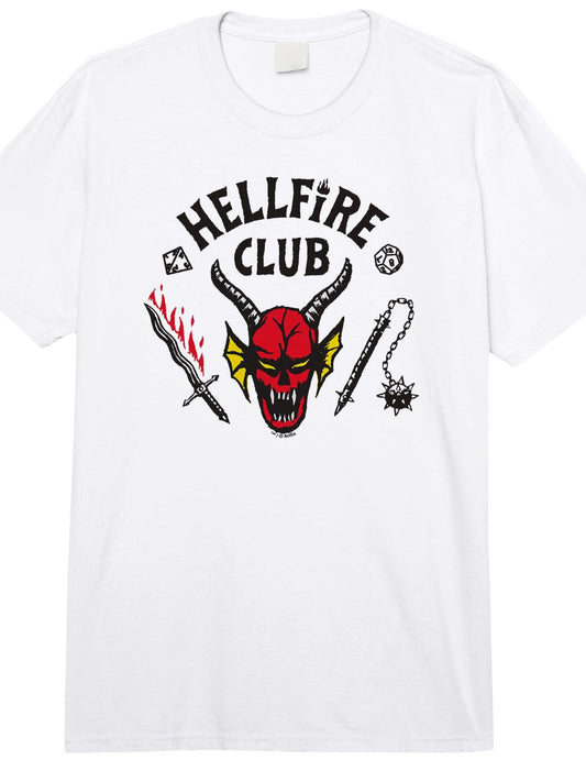 Stranger Things Hellfire Club Officially Licensed Comfort Colors Adult Heavyweight T-Shirt Hellfire Club 180gsm Cotton Round Neck Short Sleeve Men Casual T-Shirt