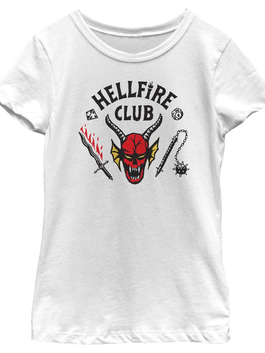 Girl's Stranger Things Welcome to The Hellfire Club T-Shirt Hellfire Club 180gsm Cotton Round Neck Short Sleeve Men Casual T-Shirt
