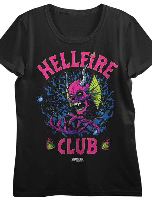 Stranger Things Hellfire Club Tee – Black Short Sleeve T-Shirt Hellfire Club 180gsm Cotton Round Neck Short Sleeve Men Casual T-Shirt