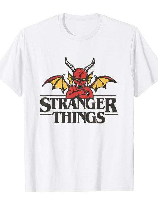 Stranger Things Hellfire Club Red & Yellow Logo T-Shirt Hellfire Club 180gsm Cotton Round Neck Short Sleeve Men Casual T-Shirt
