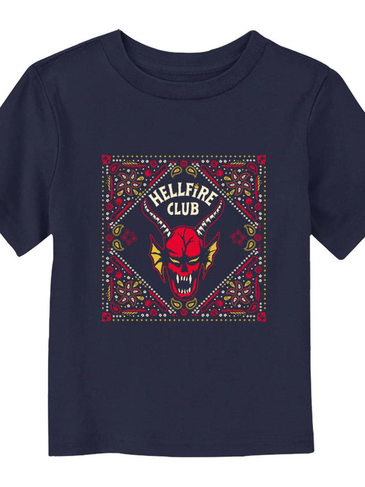 Toddler's Stranger Things Classic Hellfire Club Paisley Logo T-Shirt Hellfire Club 180gsm Cotton Round Neck Short Sleeve Men Casual T-Shirt