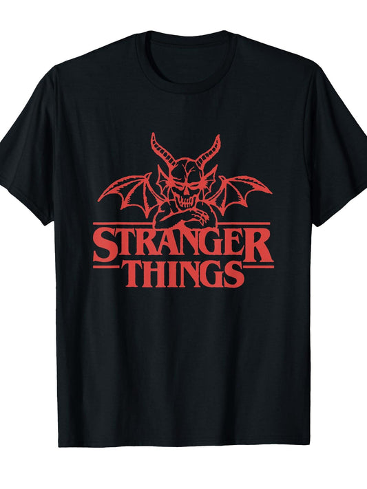 Stranger Things Hellfire Club D&D Logo T-Shirt Hellfire Club 180gsm Cotton Round Neck Short Sleeve Men Casual T-Shirt