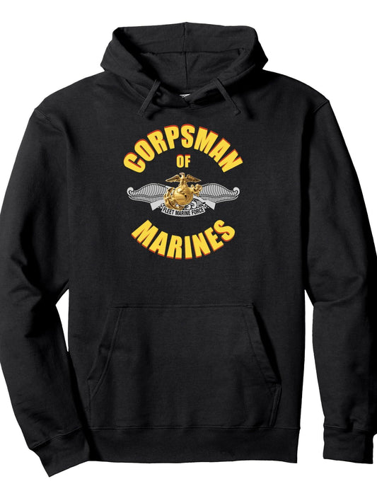 8404 Combat Corpsman: Eagle Globe Anchor Veteran Pullover Hoodie Anchor Black 250gsm Cotton Long Sleeve Men Casual Hoodie