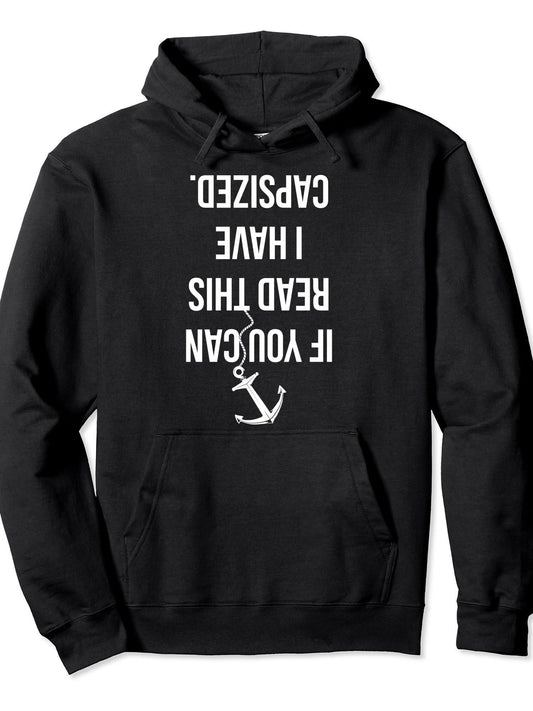 Funny Sailing Nautical Boating Sailboat Lover Gift Men Women Pullover Hoodie Anchor Black 250gsm Cotton Long Sleeve Men Casual Hoodie